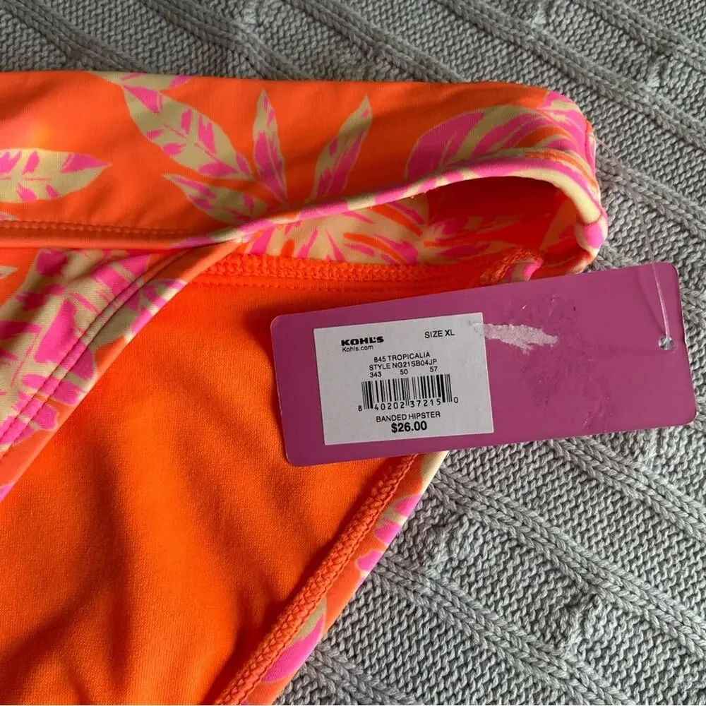 Ninety-Nine Girls Juniors Tropicalia Banded Hipster Swim Bottom Sz XL